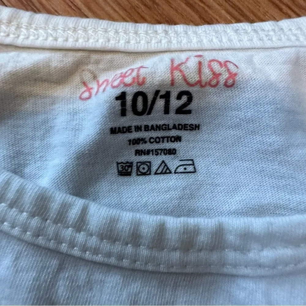 Sweet Kiss/ Justice Lot Of Girls Shirts Set of 2 Love Floral - Size 10/12